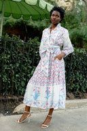 SUE SARTOR Dress SUE SARTOR Flounce | Pale Pink/Sky Tulip