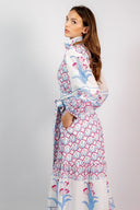 SUE SARTOR Dress SUE SARTOR Flounce | Pale Pink/Sky Tulip
