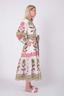 SUE SARTOR Dress SUE SARTOR Flounce | Pink/Peridot Dahlia