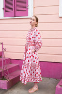 SUE SARTOR Dress SUE SARTOR Flounce | Red/Blush Cosmos