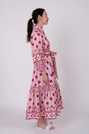 SUE SARTOR Dress SUE SARTOR Flounce | Red/Blush Cosmos