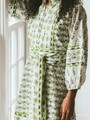 SUE SARTOR Dress SUE SARTOR Flounce Shorty | Chartreuse/Sage Provence