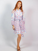 SUE SARTOR Dress SUE SARTOR Flounce Shorty | Pale Pink/Sky Tulip