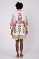 SUE SARTOR Dress SUE SARTOR Flounce Shorty | Pink/Peridot Dahlia