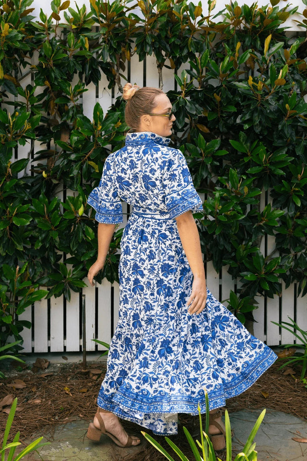 Sue Sartor Dress Sue Sartor | Hamilton Dress in Lazuli / White Iris Daisy