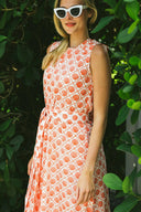SUE SARTOR Dress Tibi Dress | Pink / Coral Scallop