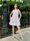 SUE SARTOR Dress Tibi Mini Dress | Pale Pink/Sky Tulip