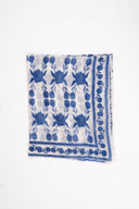 SUE SARTOR Shawl French Blue Marigold Cashmere Pashmina | Marigold Trellis
