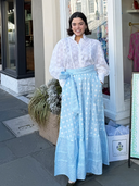 Sue Sartor Skirt Sue Sartor Flounce Skirt in Baby Blue Caning