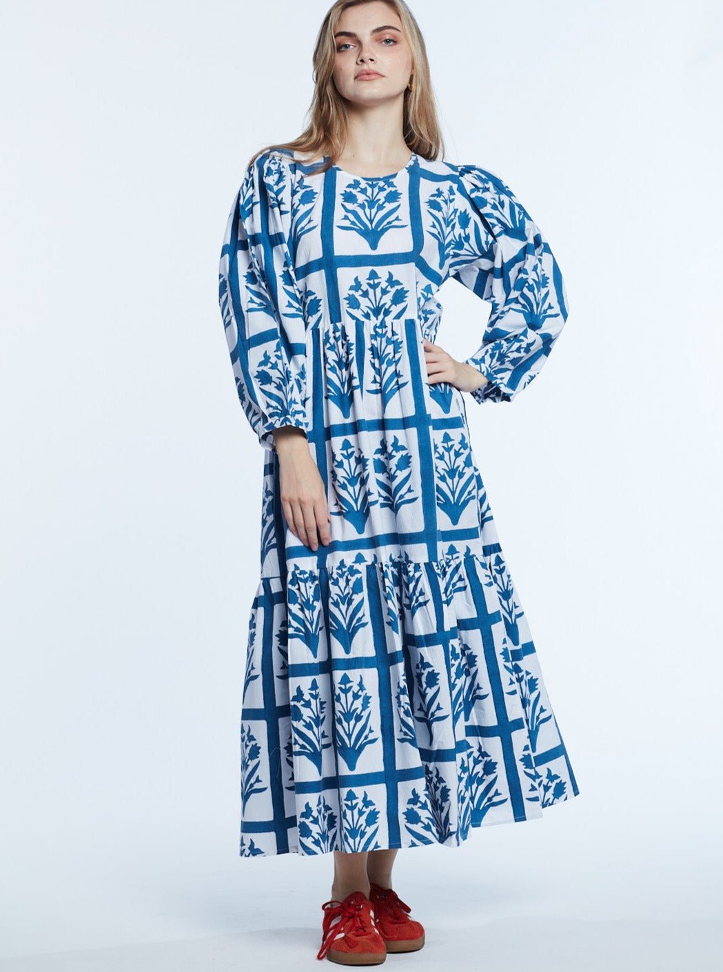 SZ Blockprints Dress Orti Dress in Classic Blue