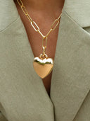 Thatch Necklace Aurelie Puffy Heart Link Necklace