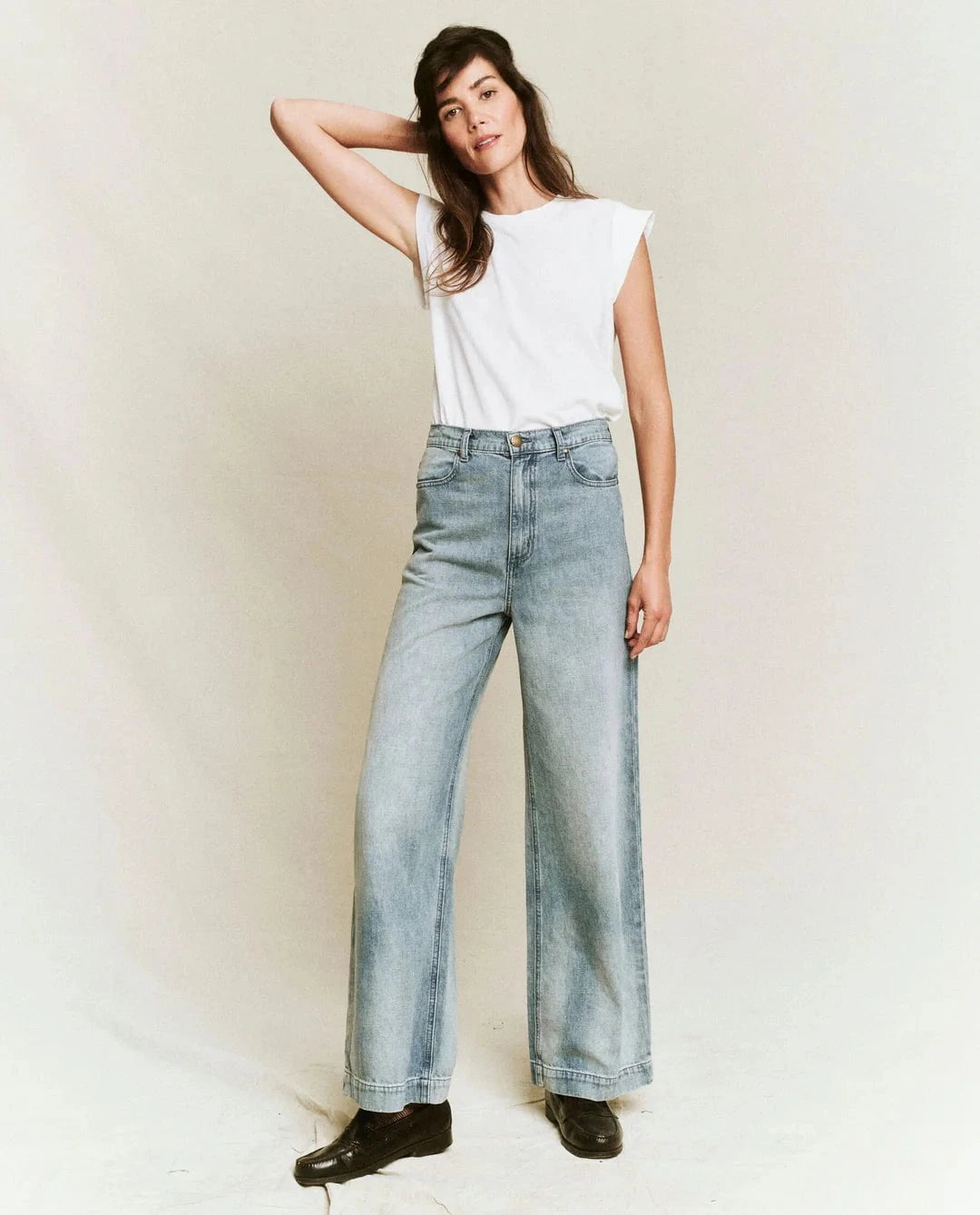 The Great Top The Peak Shoulder Tee in True White