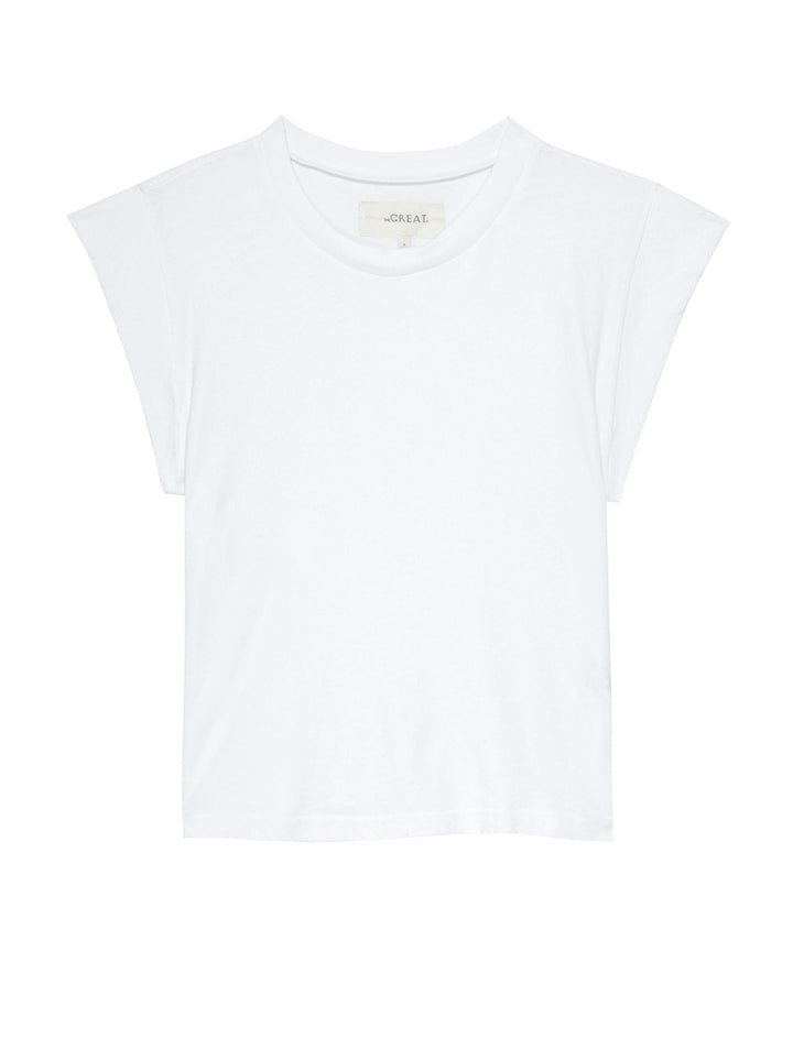 The Great Top The Peak Shoulder Tee in True White