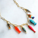 The Silver Wren Necklace Colorful Fish Charm Necklace
