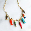 The Silver Wren Necklace Colorful Fish Charm Necklace