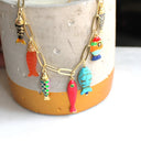 The Silver Wren Necklace Colorful Fish Charm Necklace