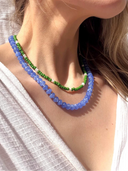 The Silver Wren Necklace Cornflower Stone Candy Beaded Necklace