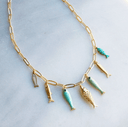 The Silver Wren Necklace Desert Tide Necklace – Gold Chain with Playful Fish Charms