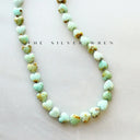 The Silver Wren Necklace Green Opal Heart Beaded Necklace