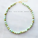 The Silver Wren Necklace Green Opal Heart Beaded Necklace