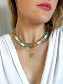 The Silver Wren Necklace Sand & Sky Stone Candy Necklace