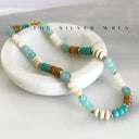 The Silver Wren Necklace Sand & Sky Stone Candy Necklace