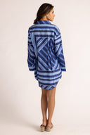 Thomas & Lourdes Dress Parker Dress in Blue Geo Stripe