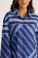 Thomas & Lourdes Dress Parker Dress in Blue Geo Stripe