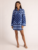 Thomas & Lourdes Dress Parker Dress in Blue Geo Stripe