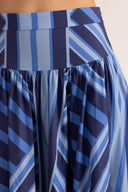 Thomas & Lourdes Skirt Edith Skirt in Blue Geo Stripe