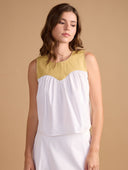 Thomas & Lourdes Top Alaiya Top in White
