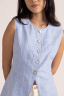 Thomas & Lourdes Top Taylor Vest in Window Pane