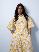 Verandah Pants Flared Pants in Yellow Sapphire and Wisteria