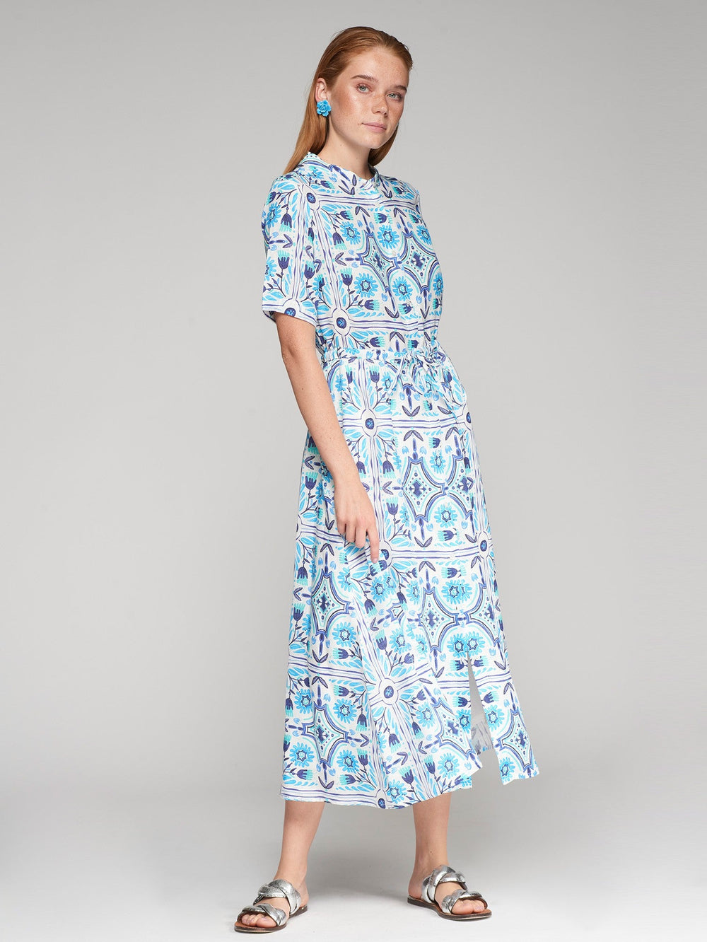 Vilagallo Dress Aroa Dress in Azul Lino