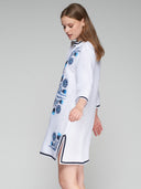 Vilagallo Dress Diletta Kaftan in Lino Blanco