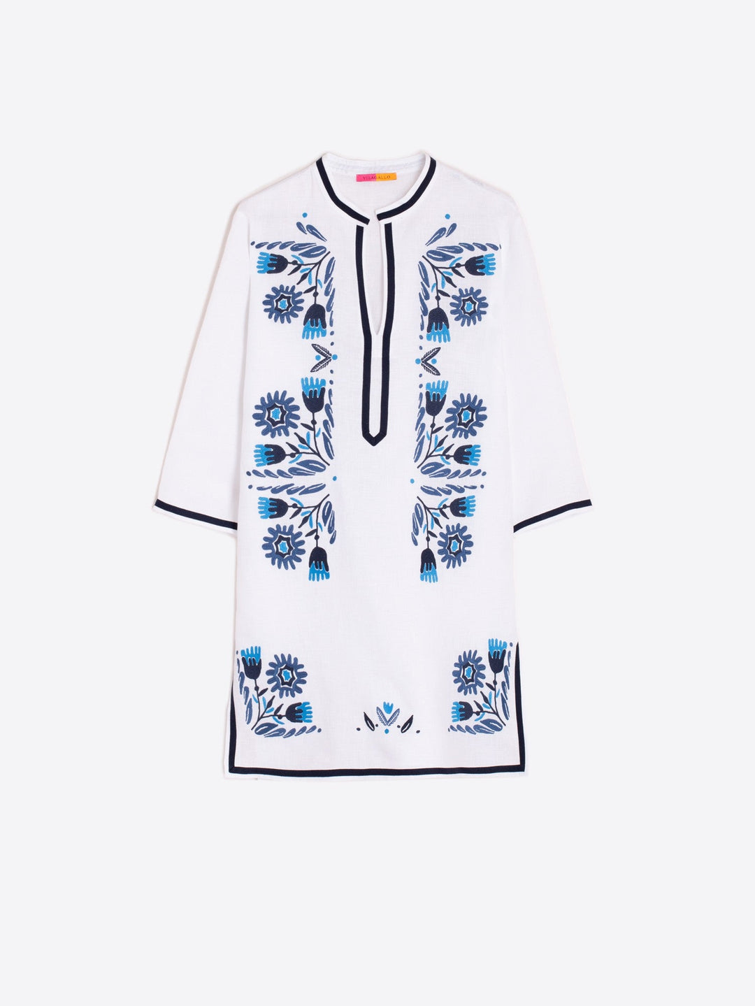 Vilagallo Dress Diletta Kaftan in Lino Blanco