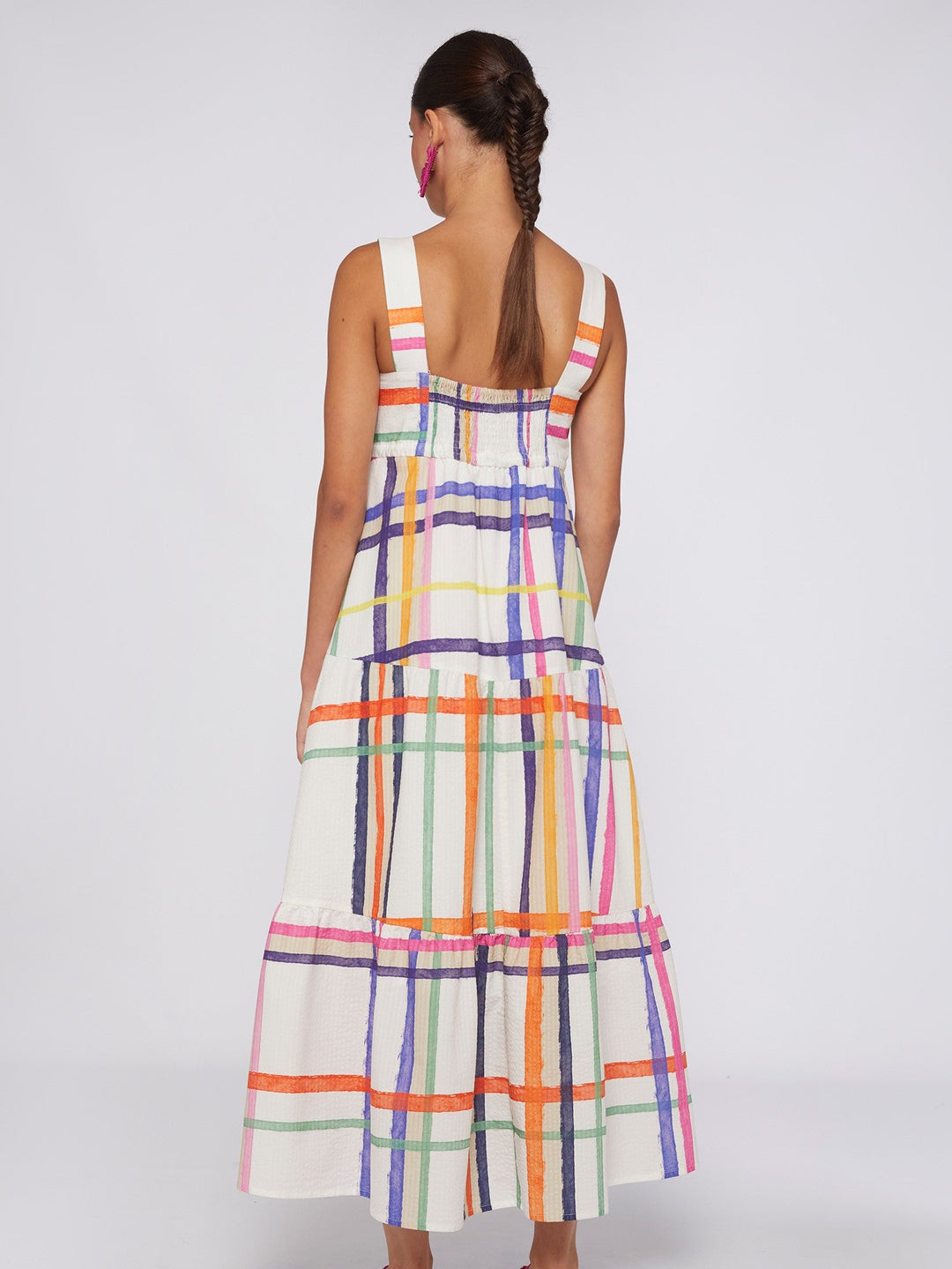 Vilagallo Dress Elisa Dress in Watercolor Check Print