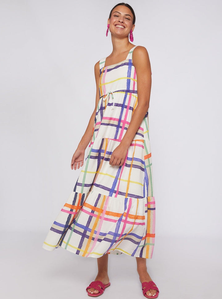 Vilagallo Dress Elisa Dress in Watercolor Check Print