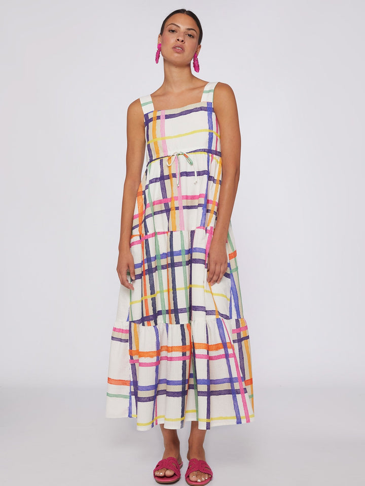 Vilagallo Dress Elisa Dress in Watercolor Check Print