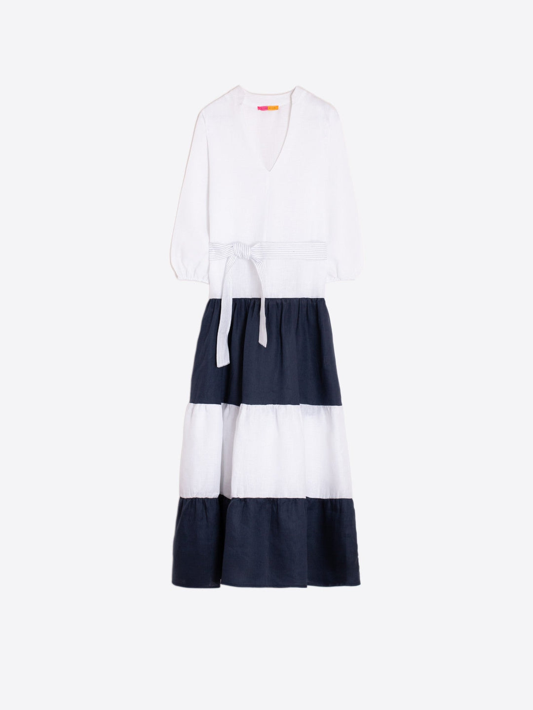 Vilagallo Dress Flora Dress in Lino Blanco