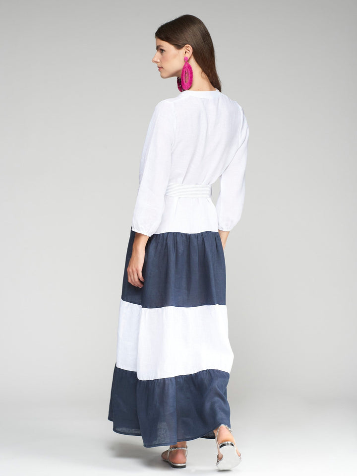 Vilagallo Dress Flora Dress in Lino Blanco