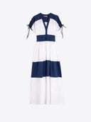 Vilagallo Dress Navy and White Striped Dress