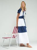 Vilagallo Dress Navy and White Striped Dress