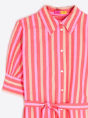 Vilagallo Dress Pink Striped Shirt Dress