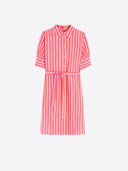 Vilagallo Dress Pink Striped Shirt Dress