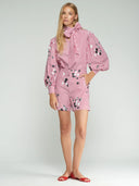 Vilagallo Pants Red Striped Flower and Sequin Shorts