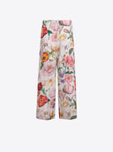 Vilagallo Pants Wide Leg Linen Floral Pants