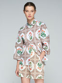 Vilagallo Shorts Sandra Short in Flora Seersucker