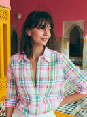Vilagallo Top Multi Colored Check Shirt