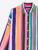 Vilagallo Top Multi Colored Striped Shirt
